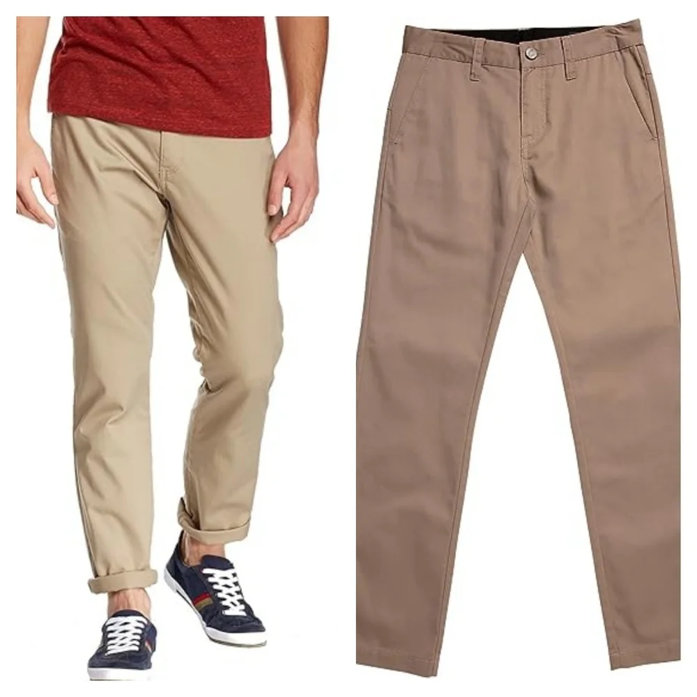 Volcom VMONTY STRETCH PANTS - KHAKI BROWN 29 - Picture 1 of 11